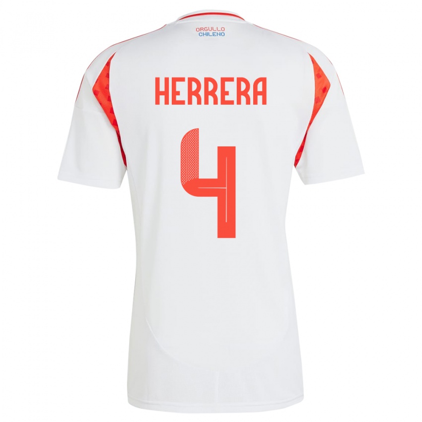 Homem Camisola Chile Claudia Herrera #4 Branco Alternativa 24-26 Camisa