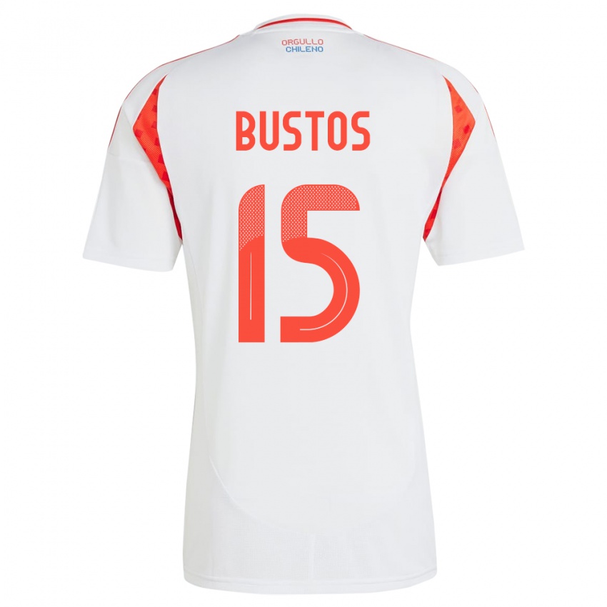 Homem Camisola Chile Melissa Bustos #15 Branco Alternativa 24-26 Camisa