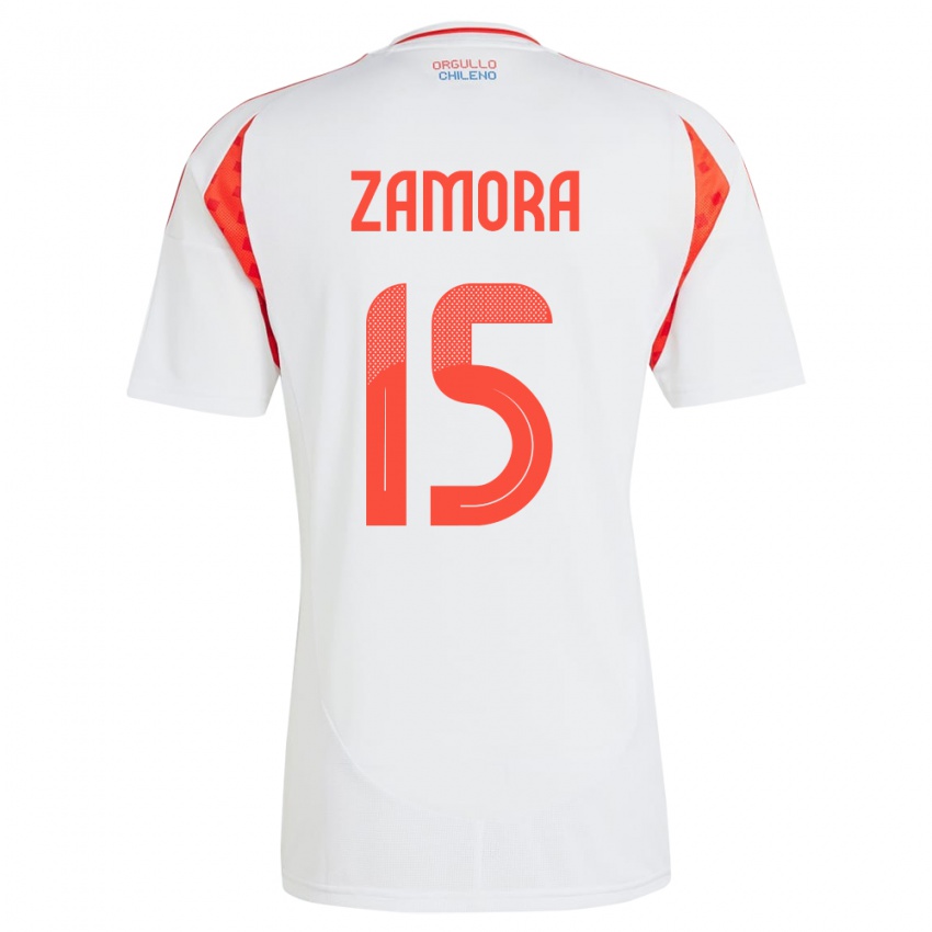 Homem Camisola Chile Daniela Zamora #15 Branco Alternativa 24-26 Camisa