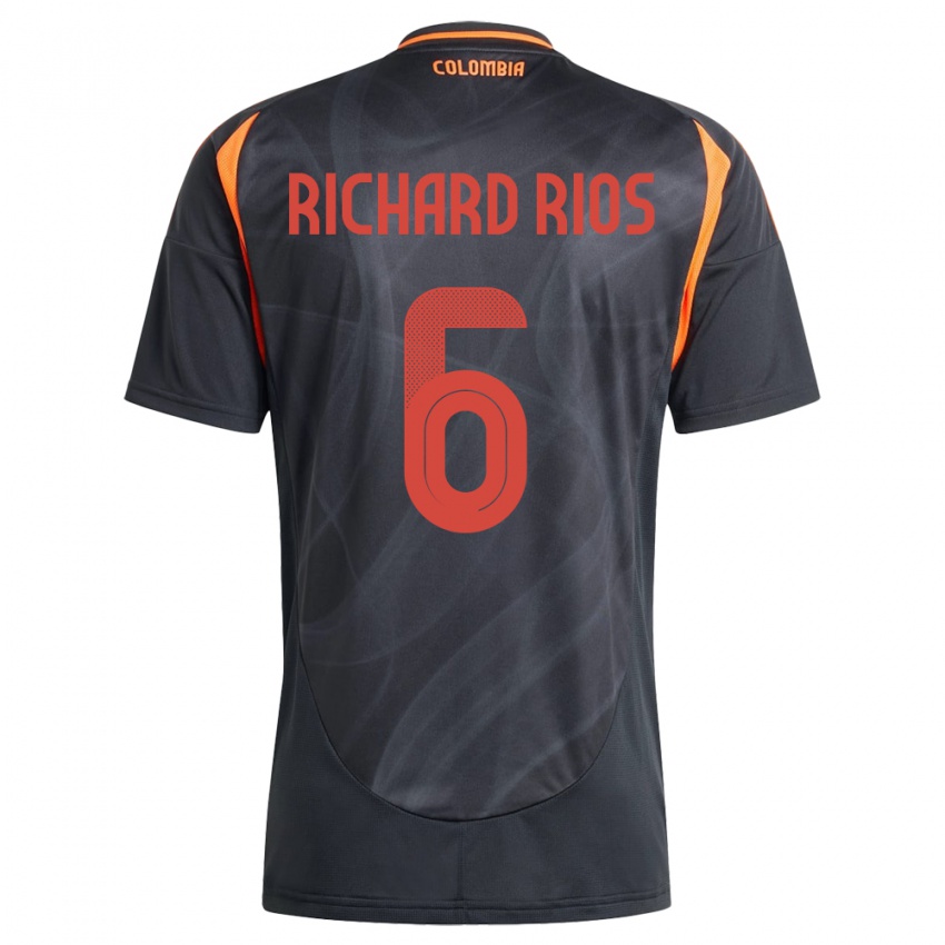 Homem Camisola Colômbia Richard Ríos #6 Preto Alternativa 24-26 Camisa