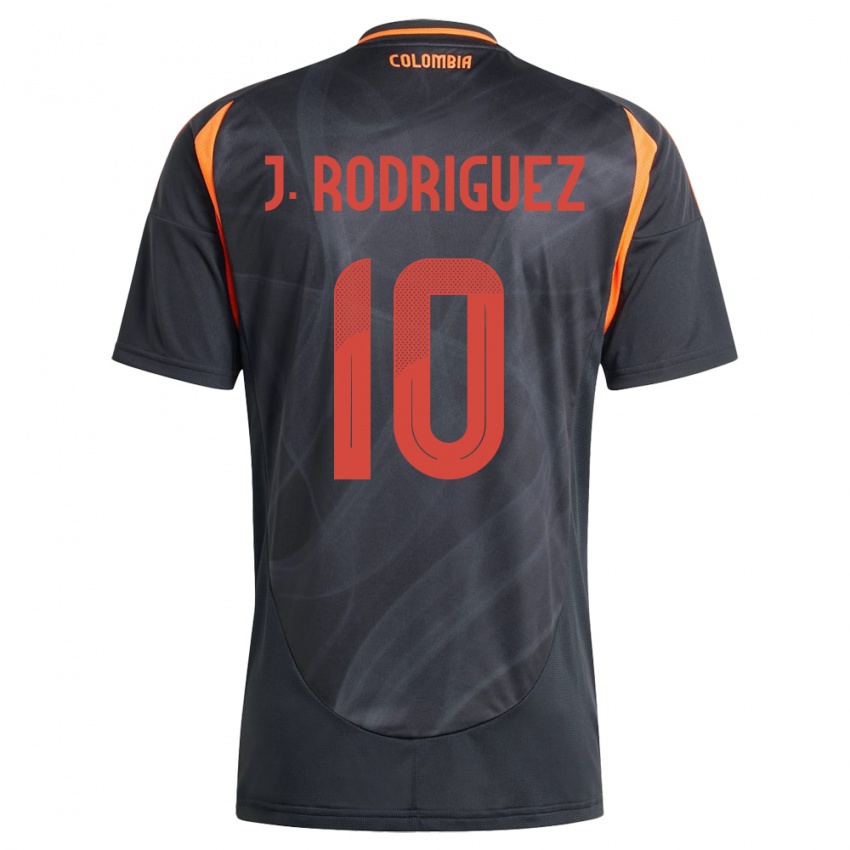 Homem Camisola Colômbia James Rodríguez #10 Preto Alternativa 24-26 Camisa