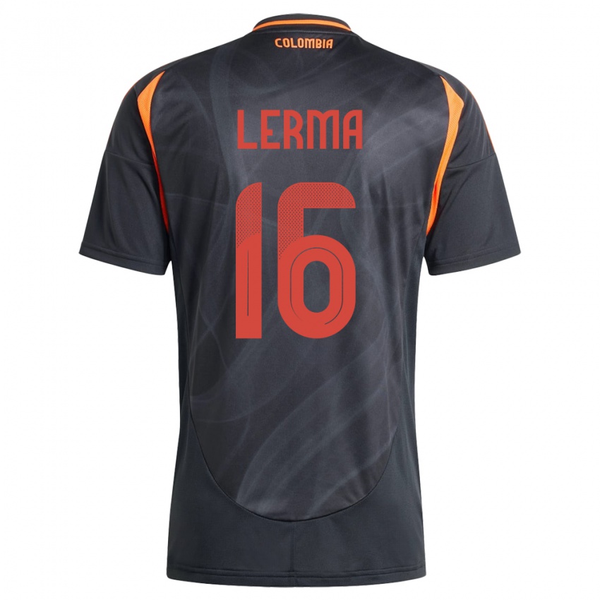 Homem Camisola Colômbia Jefferson Lerma #16 Preto Alternativa 24-26 Camisa