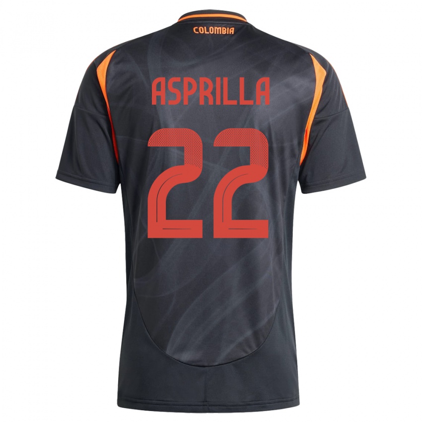 Homem Camisola Colômbia Yáser Asprilla #22 Preto Alternativa 24-26 Camisa