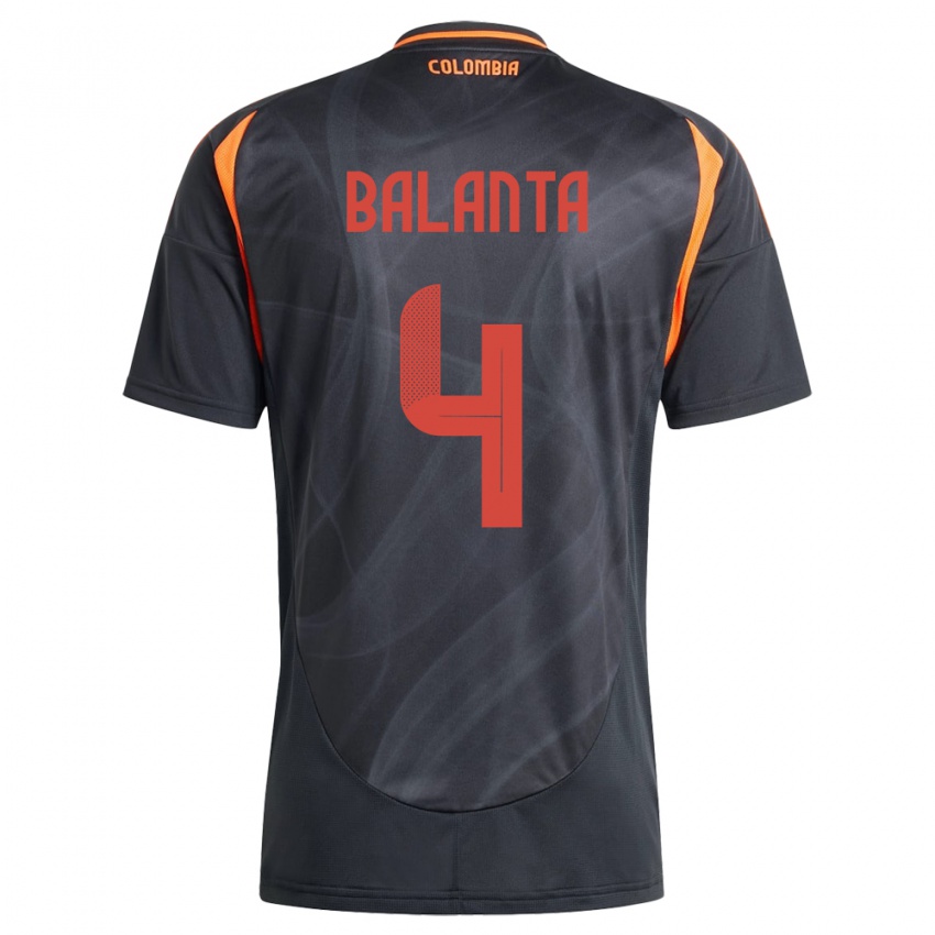 Homem Camisola Colômbia Marlon Balanta #4 Preto Alternativa 24-26 Camisa