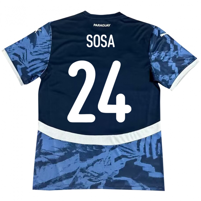 Homem Camisola Paraguai Ramón Sosa #24 Azul Alternativa 24-26 Camisa