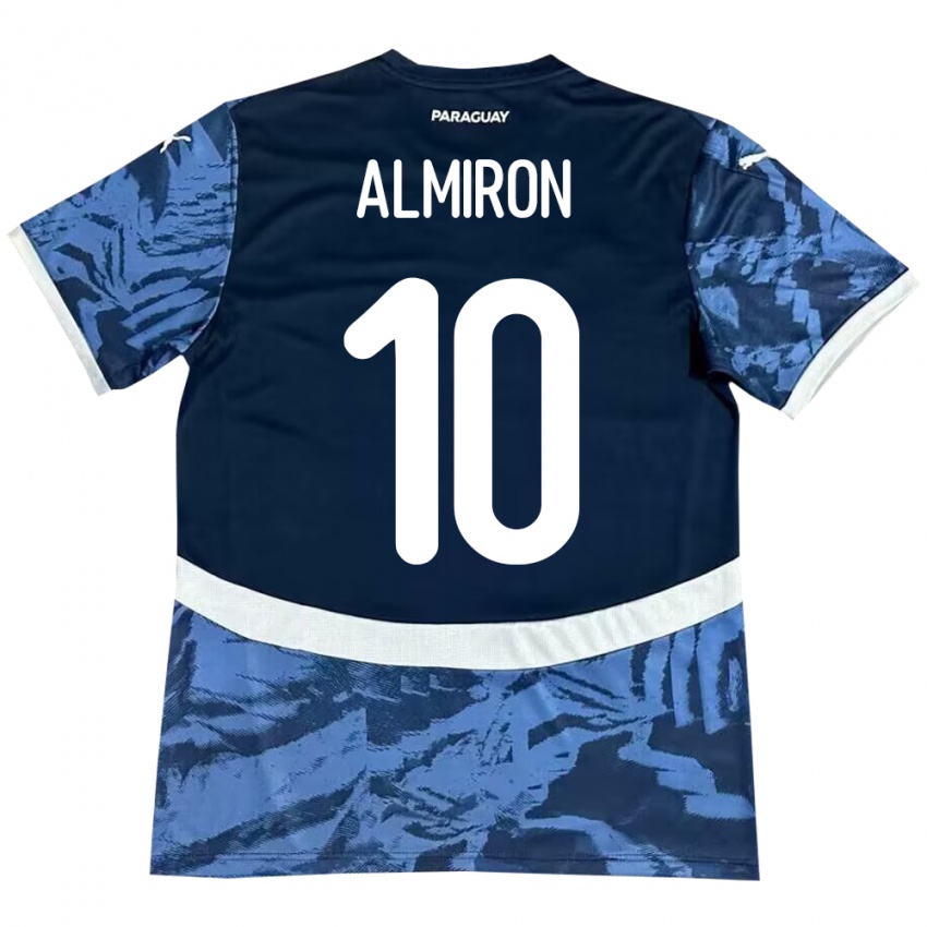 Homem Camisola Paraguai Miguel Almirón #10 Azul Alternativa 24-26 Camisa