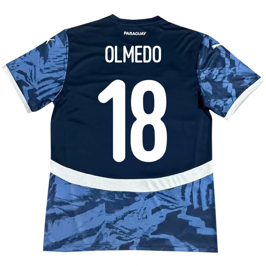 Homem Camisola Paraguai Cesar Olmedo #18 Azul Alternativa 24-26 Camisa