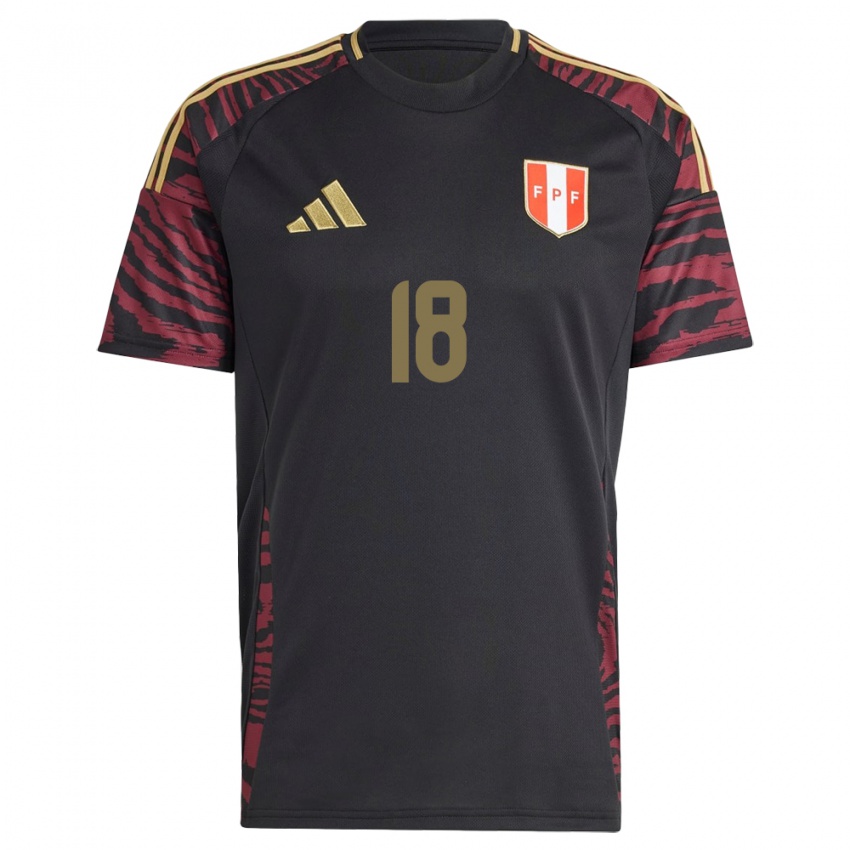 Homem Camisola Peru Alessandro Burlamaqui #18 Preto Alternativa 24-26 Camisa