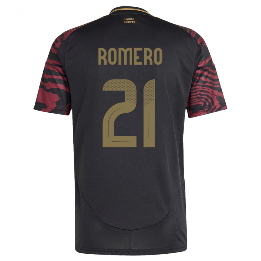 Homem Camisola Peru Diego Romero #21 Preto Alternativa 24-26 Camisa