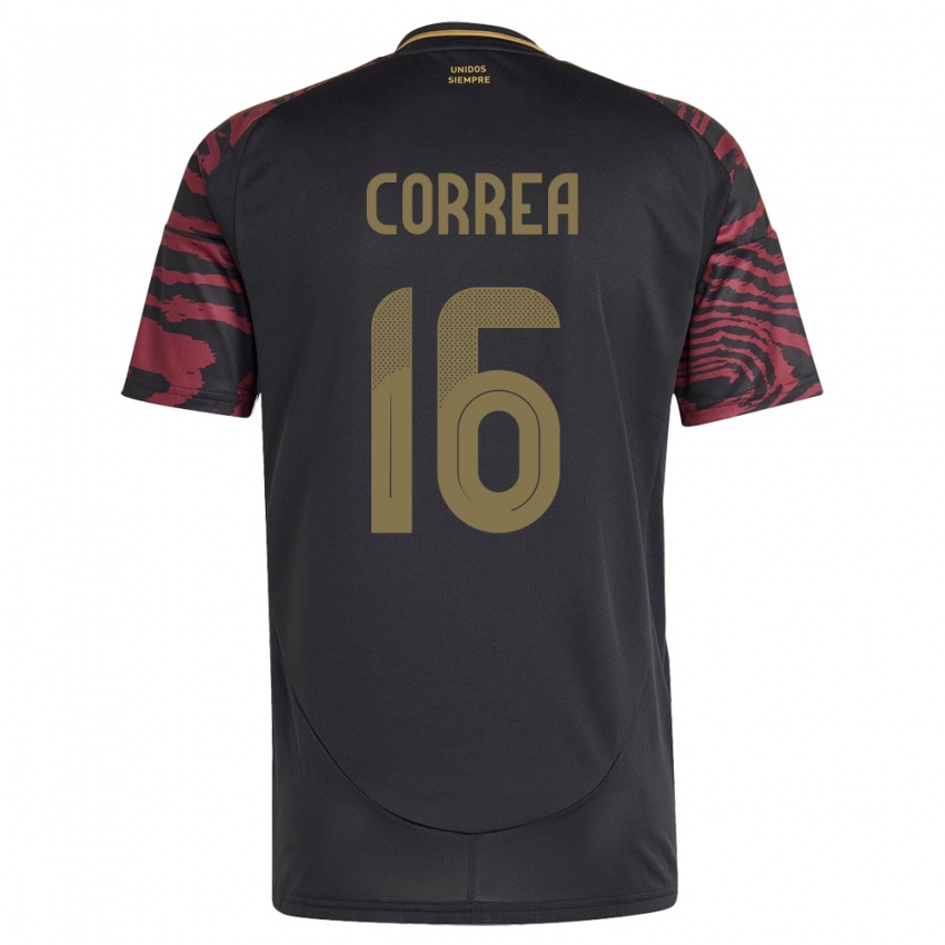 Homem Camisola Peru Eslyn Correa #16 Preto Alternativa 24-26 Camisa