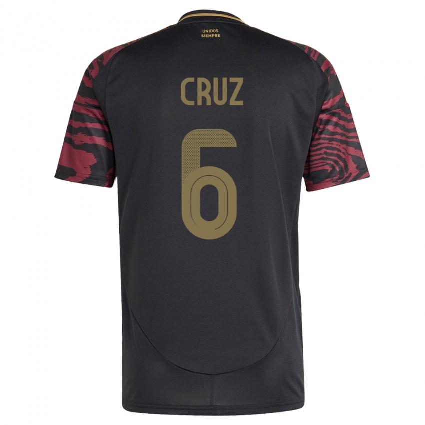 Homem Camisola Peru Esteban Cruz #6 Preto Alternativa 24-26 Camisa