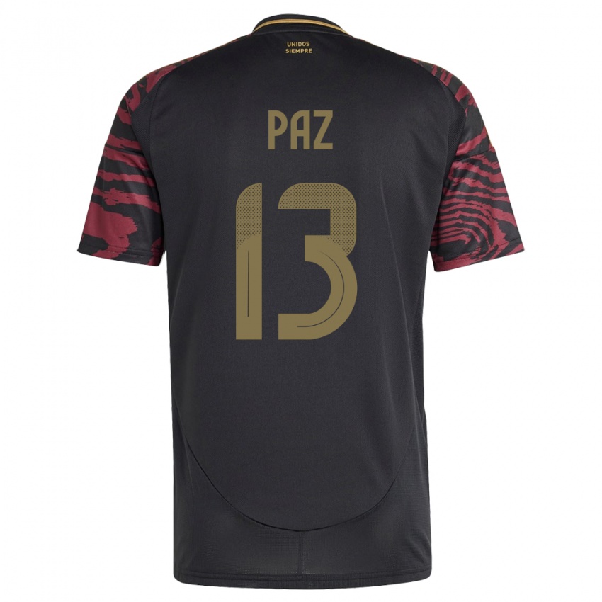 Homem Camisola Peru Braidy Paz #13 Preto Alternativa 24-26 Camisa