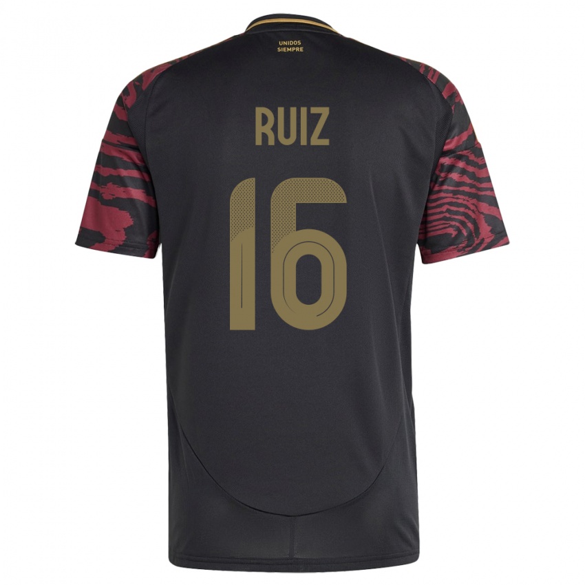 Homem Camisola Peru Birka Ruiz #16 Preto Alternativa 24-26 Camisa