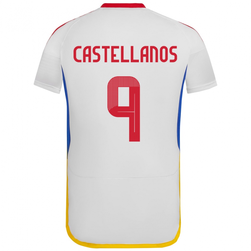 Homem Camisola Venezuela Deyna Castellanos #9 Branco Alternativa 24-26 Camisa