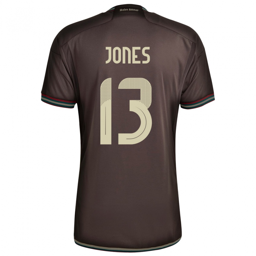 Homem Camisola Jamaica Javanae Jones #13 Noite Marrom Alternativa 24-26 Camisa