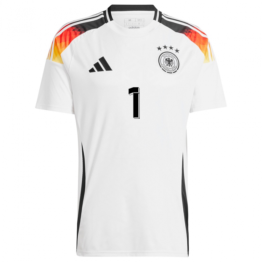 Mulher Camisola Alemanha Manuel Neuer #1 Branco Principal 24-26 Camisa