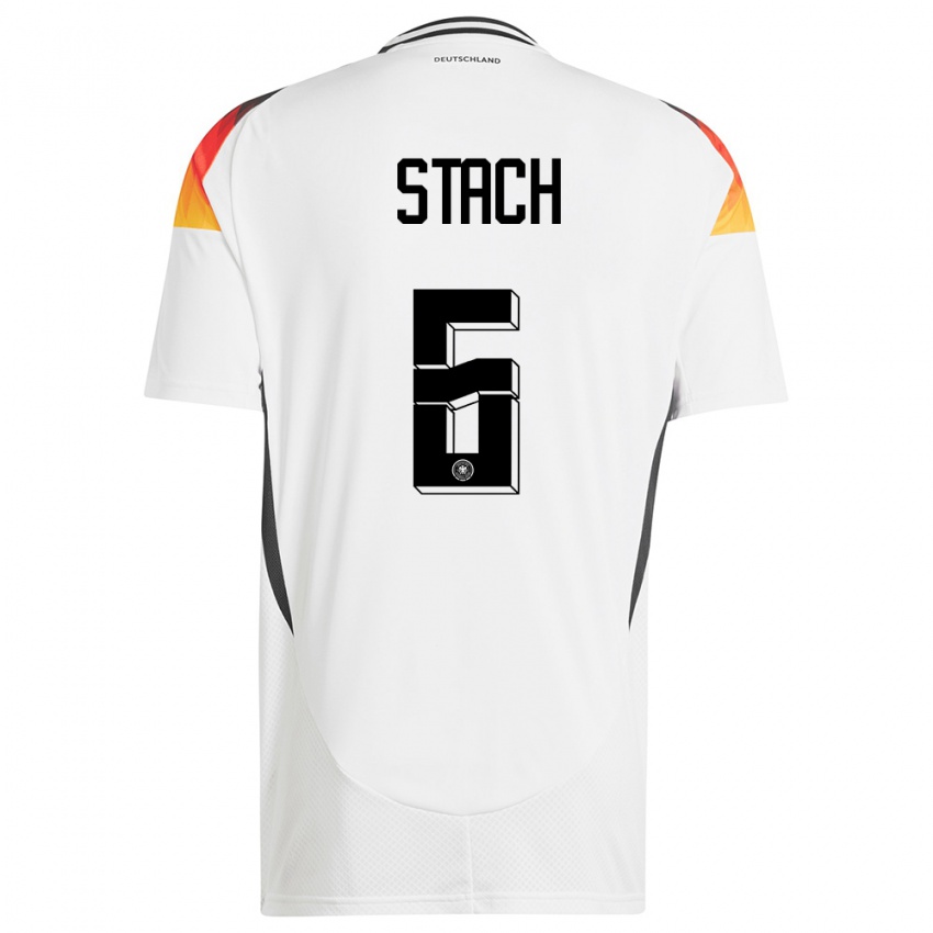 Mulher Camisola Alemanha Anton Stach #6 Branco Principal 24-26 Camisa