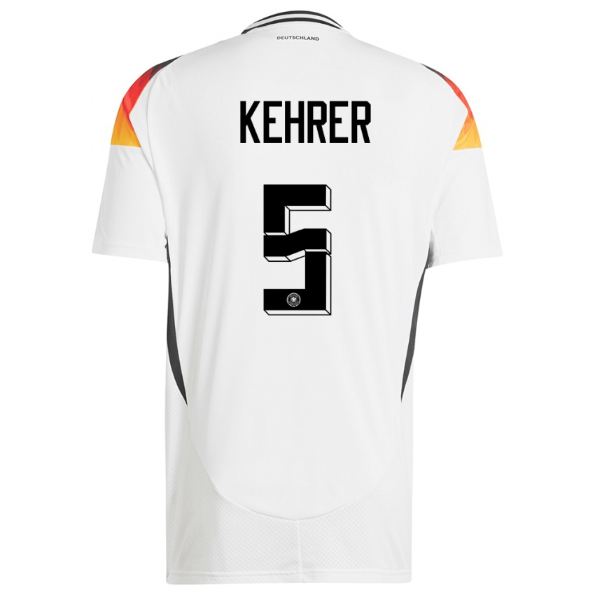 Mulher Camisola Alemanha Thilo Kehrer #5 Branco Principal 24-26 Camisa