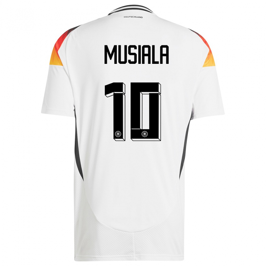 Mulher Camisola Alemanha Jamal Musiala #10 Branco Principal 24-26 Camisa