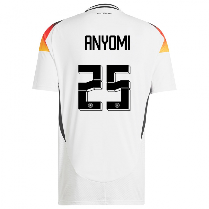 Mulher Camisola Alemanha Nicole Anyomi #25 Branco Principal 24-26 Camisa