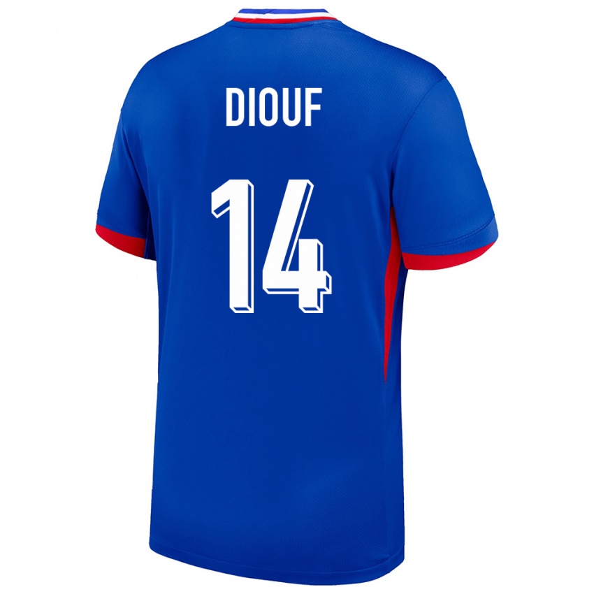 Mulher Camisola França Andy Diouf #14 Azul Principal 24-26 Camisa
