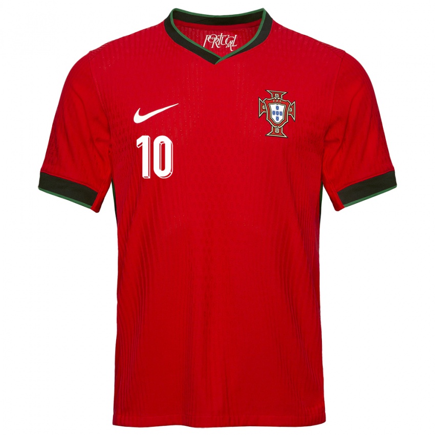 Mulher Camisola Portugal Joao Mario #10 Vermelho Principal 24-26 Camisa