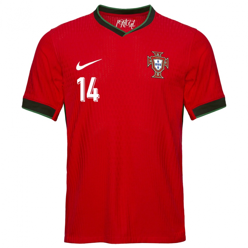 Mulher Camisola Portugal William Carvalho #14 Vermelho Principal 24-26 Camisa