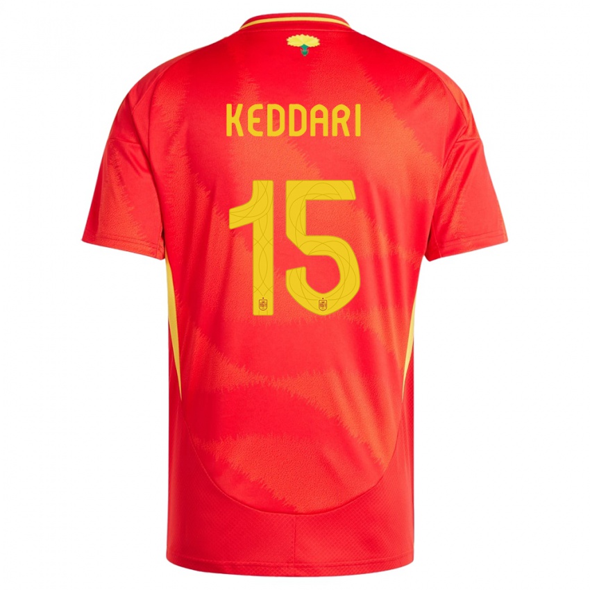 Mulher Camisola Espanha Wassim Keddari #15 Vermelho Principal 24-26 Camisa