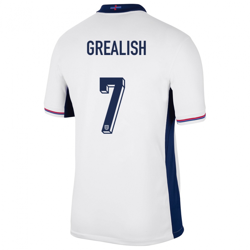 Mulher Camisola Inglaterra Jack Grealish #7 Branco Principal 24-26 Camisa