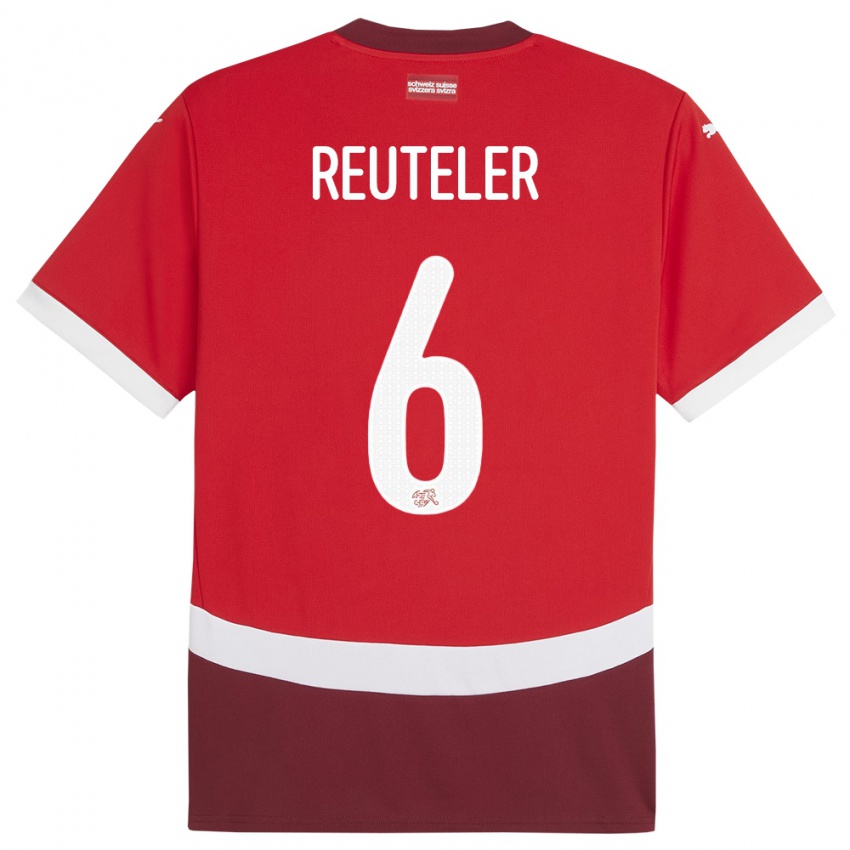 Mulher Camisola Suiça Geraldine Reuteler #6 Vermelho Principal 24-26 Camisa