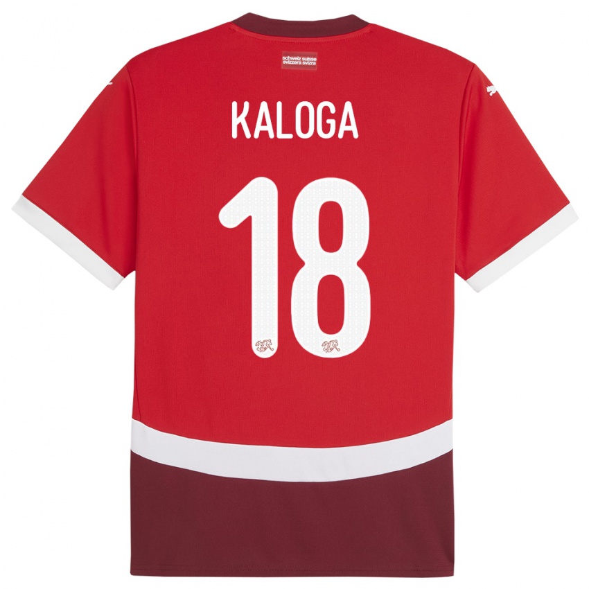 Mulher Camisola Suiça Issa Kaloga #18 Vermelho Principal 24-26 Camisa