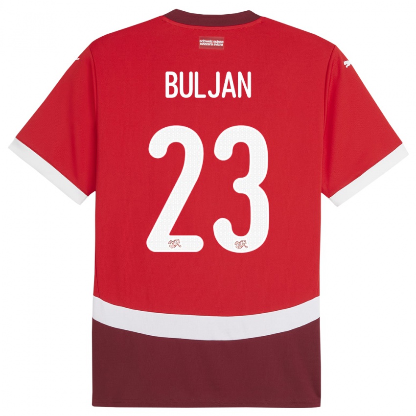 Mulher Camisola Suiça Leo Buljan #23 Vermelho Principal 24-26 Camisa