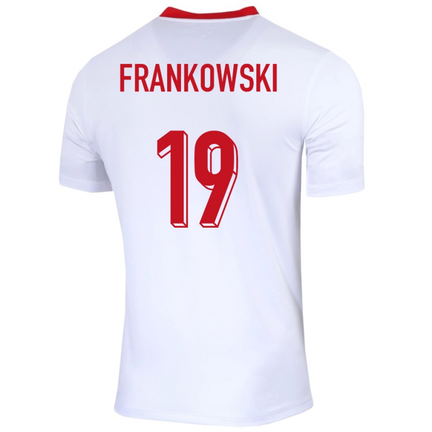 Mulher Camisola Polónia Przemyslaw Frankowski #19 Branco Principal 24-26 Camisa