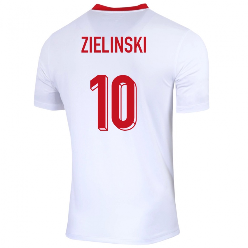 Mulher Camisola Polónia Piotr Zielinski #10 Branco Principal 24-26 Camisa