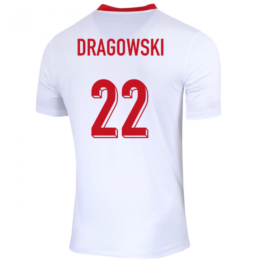 Mulher Camisola Polónia Bartlomiej Dragowski #22 Branco Principal 24-26 Camisa