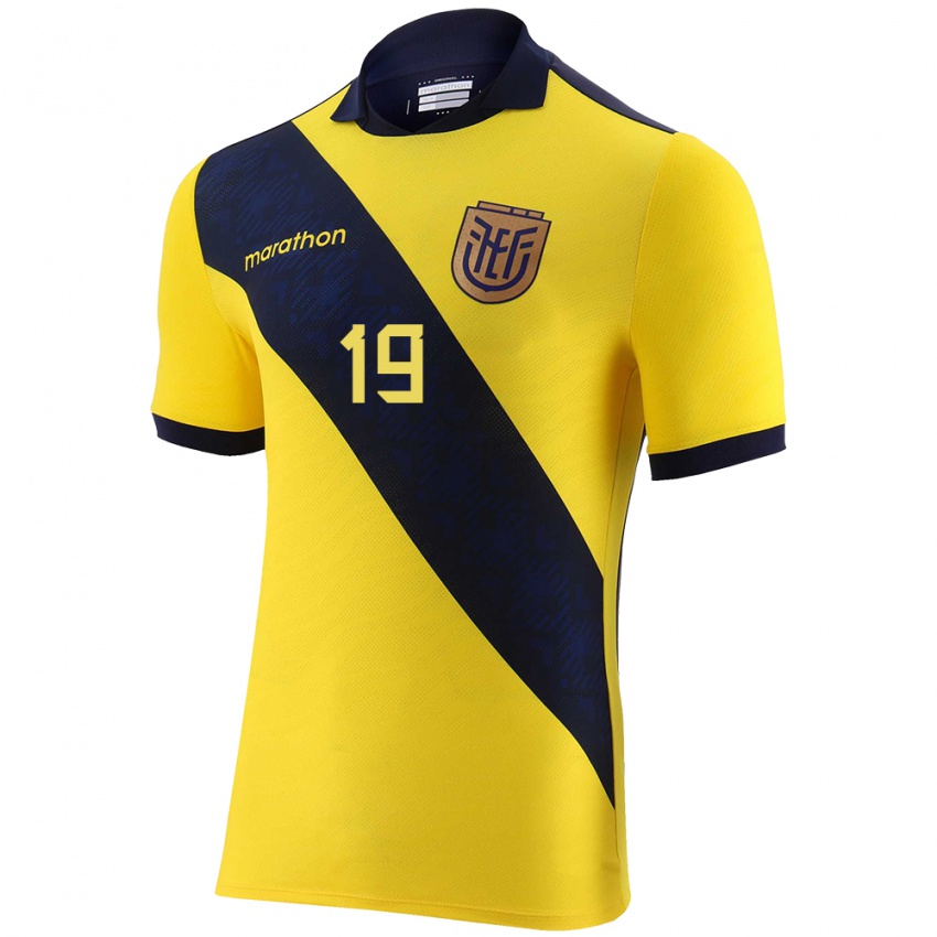 Mulher Camisola Equador Gonzalo Plata #19 Amarelo Principal 24-26 Camisa