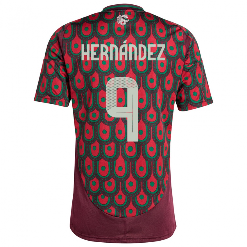 Mulher Camisola México Jesus Hernandez #9 Marrom Principal 24-26 Camisa