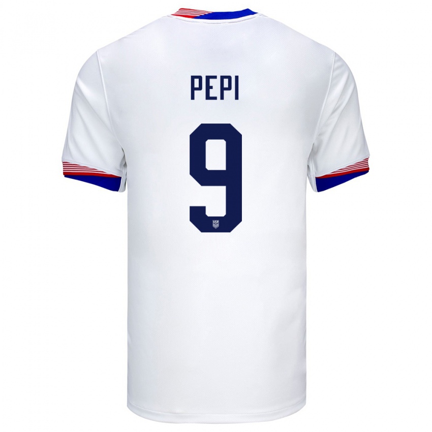 Mulher Camisola Estados Unidos Ricardo Pepi #9 Branco Principal 24-26 Camisa