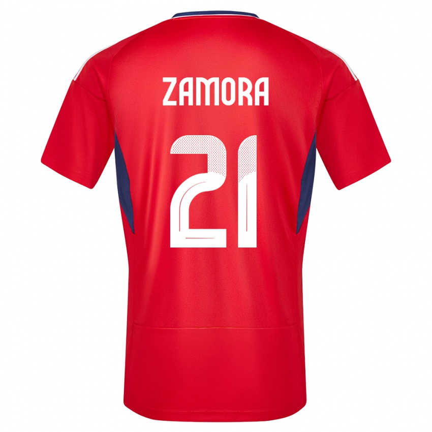 Mulher Camisola Costa Rica Alvaro Zamora #21 Vermelho Principal 24-26 Camisa