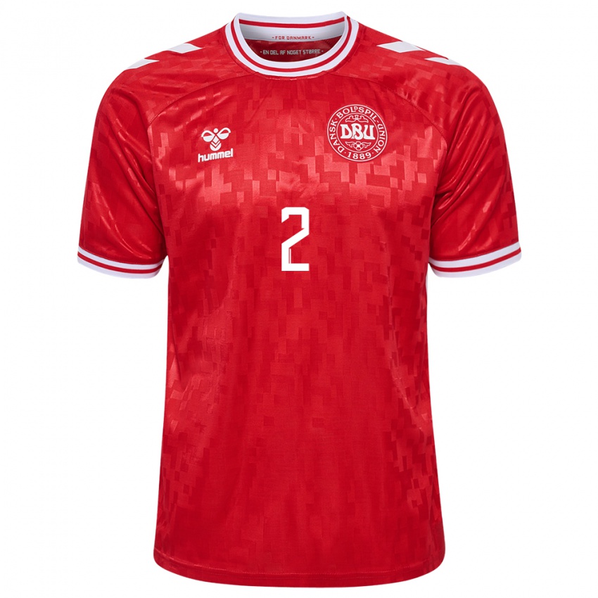 Mulher Camisola Dinamarca Joachim Andersen #2 Vermelho Principal 24-26 Camisa