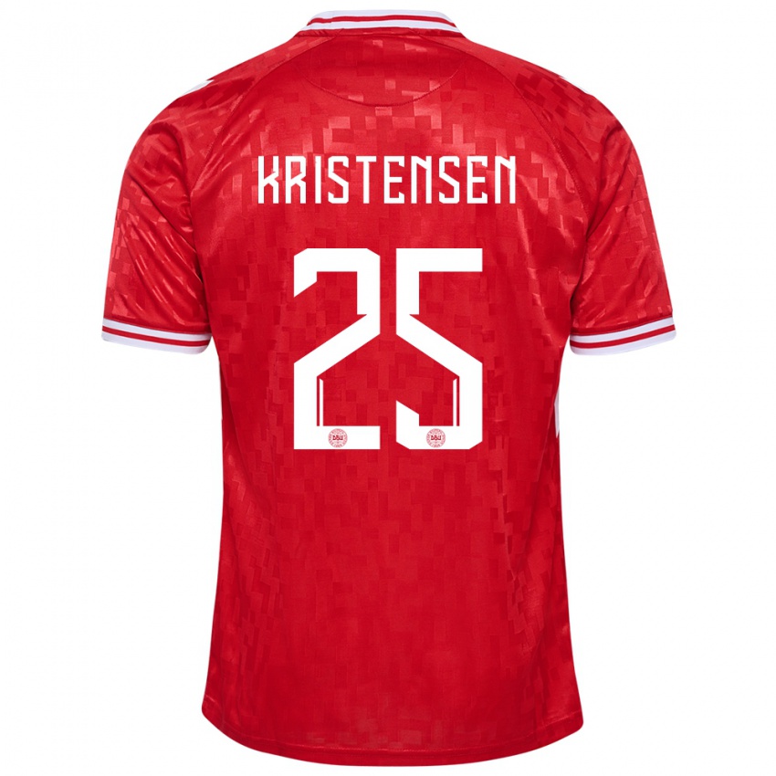 Mulher Camisola Dinamarca Rasmus Kristensen #25 Vermelho Principal 24-26 Camisa