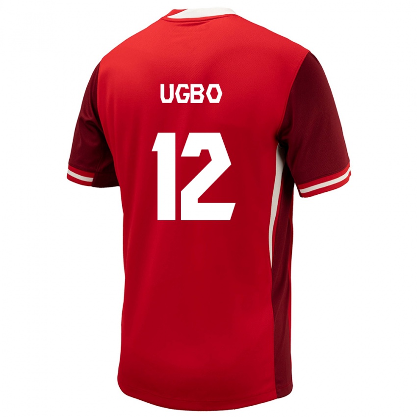 Mulher Camisola Canadá Ike Ugbo #12 Vermelho Principal 24-26 Camisa