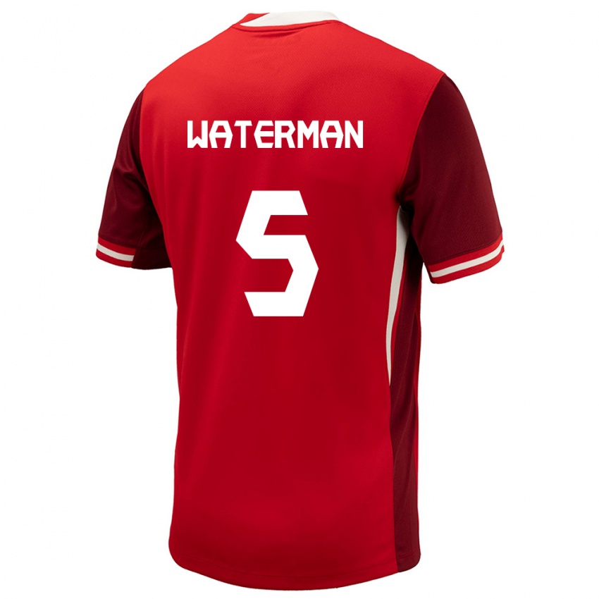 Mulher Camisola Canadá Joel Waterman #5 Vermelho Principal 24-26 Camisa