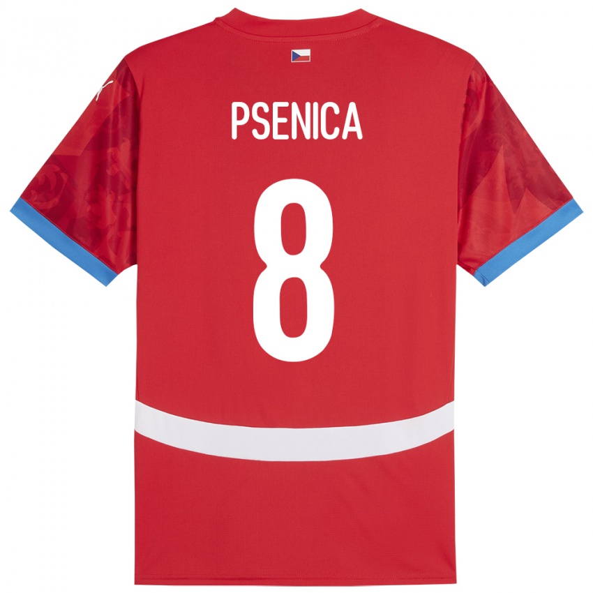 Mulher Camisola República Checa Jiri Psenica #8 Vermelho Principal 24-26 Camisa