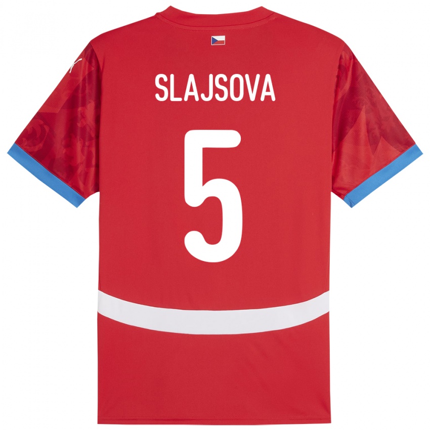 Mulher Camisola República Checa Gabriela Šlajsová #5 Vermelho Principal 24-26 Camisa