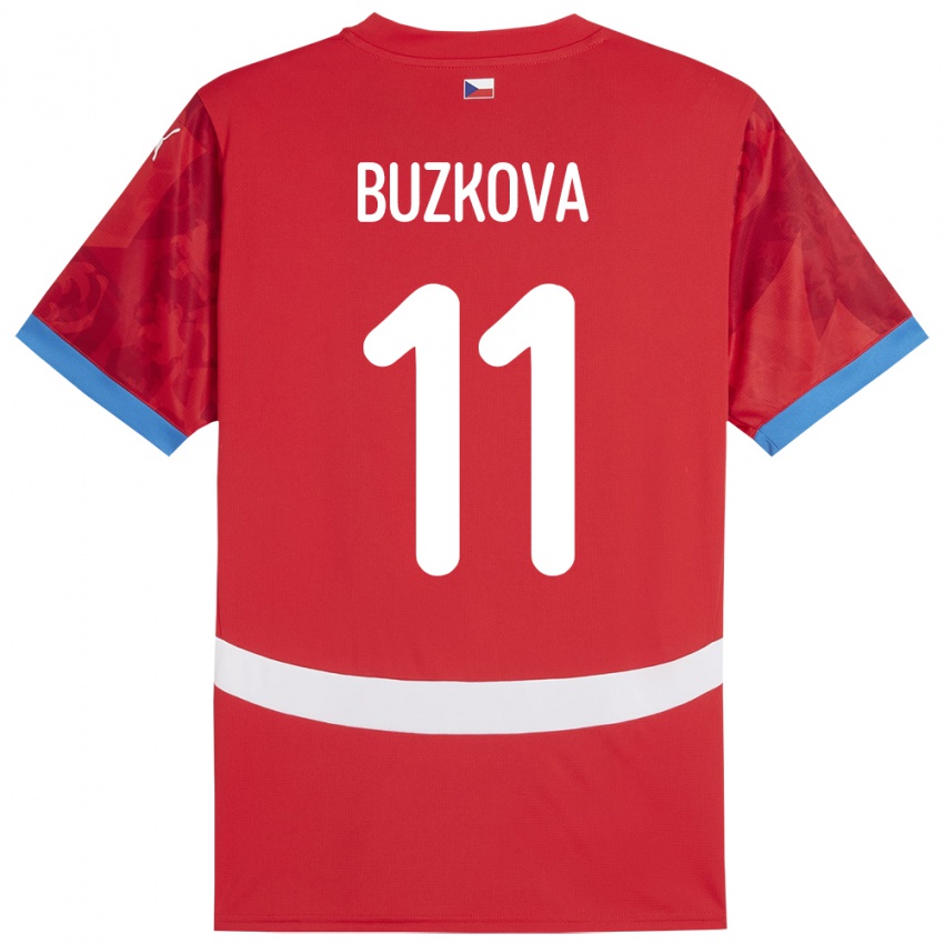 Mulher Camisola República Checa Kateřina Bužková #11 Vermelho Principal 24-26 Camisa