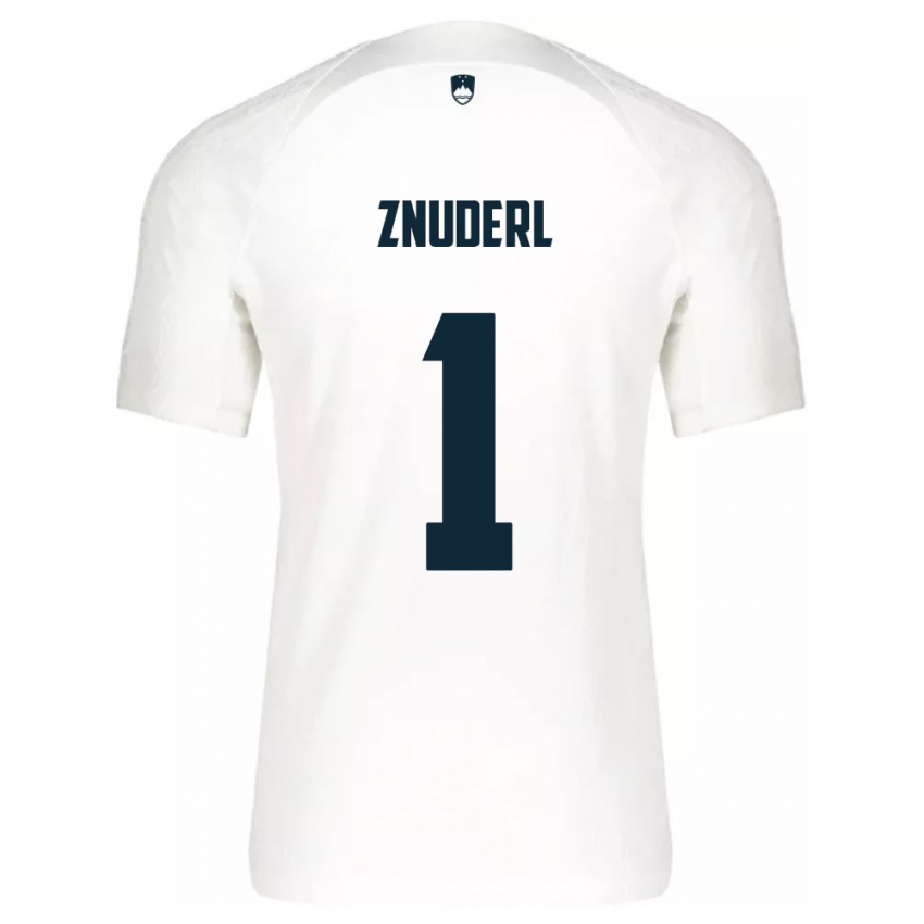 Mulher Camisola Eslovênia Tai Znuderl #1 Branco Principal 24-26 Camisa