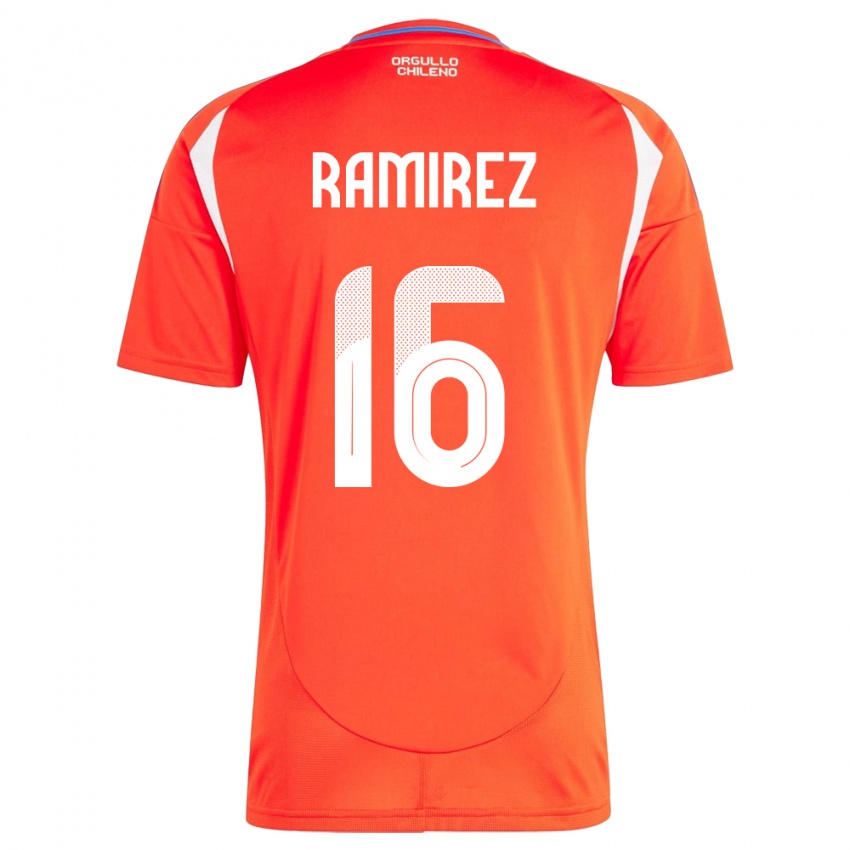 Mulher Camisola Chile Vicente Ramírez #16 Vermelho Principal 24-26 Camisa
