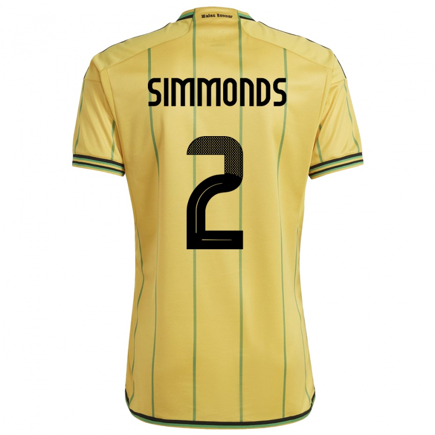 Mulher Camisola Jamaica Nicholas Simmonds #2 Amarelo Principal 24-26 Camisa