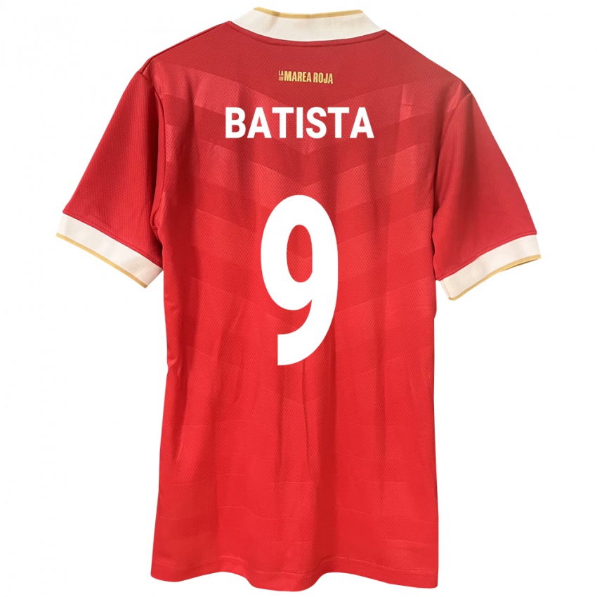 Mulher Camisola Panamá Yanixa Batista #9 Vermelho Principal 24-26 Camisa